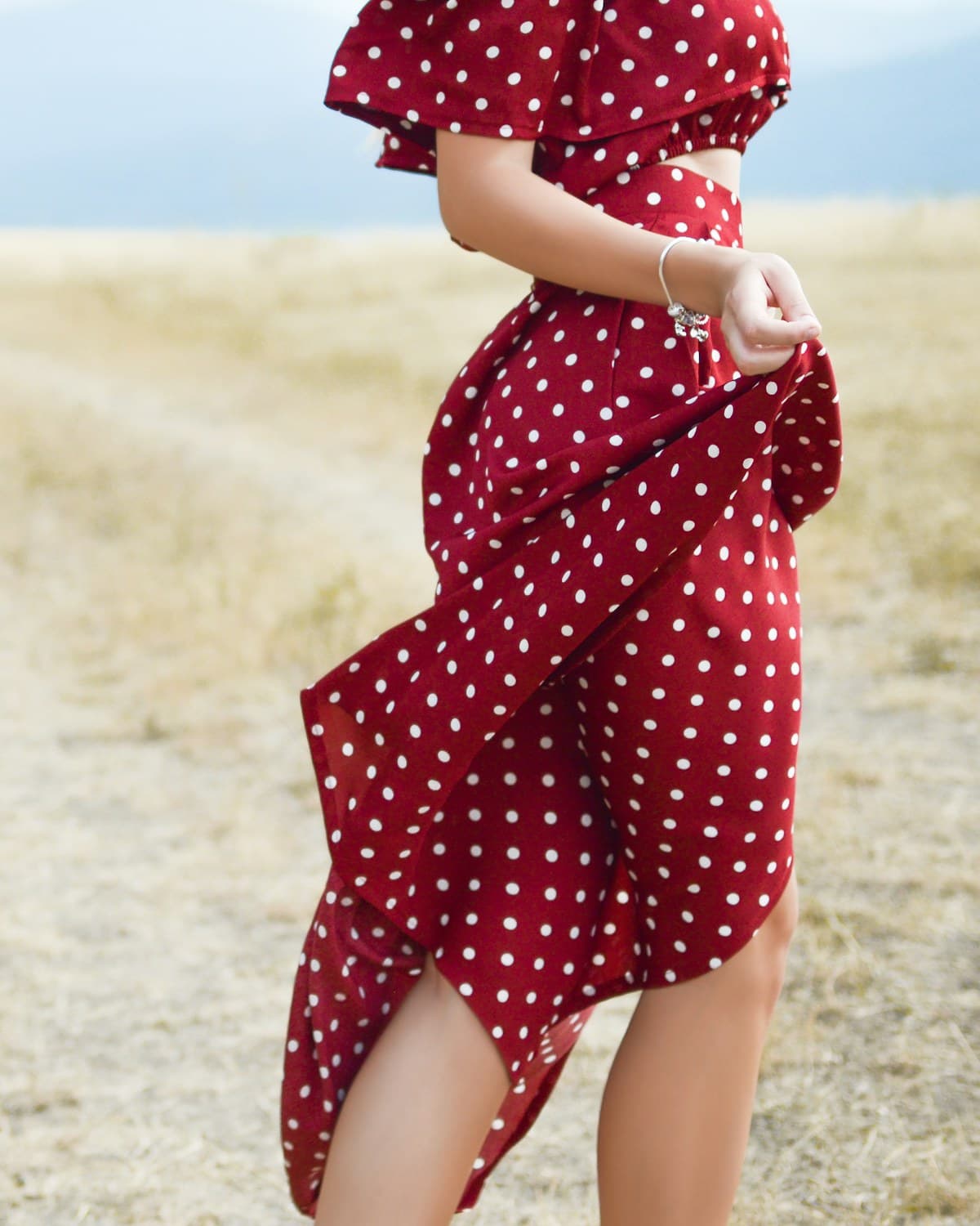 Vestido midi em crepe