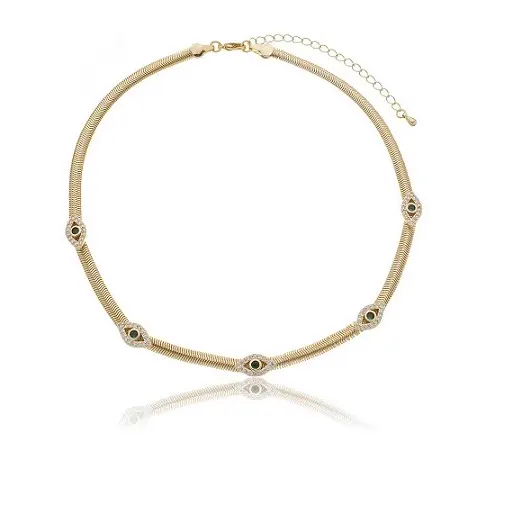 Choker olho grego em Zirconia e Fusion